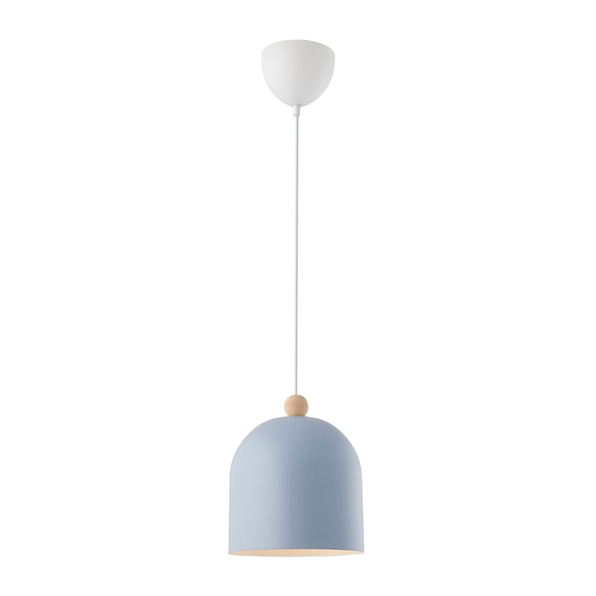 Gaston Nordic Single Pendant in Blue With Wood Detail