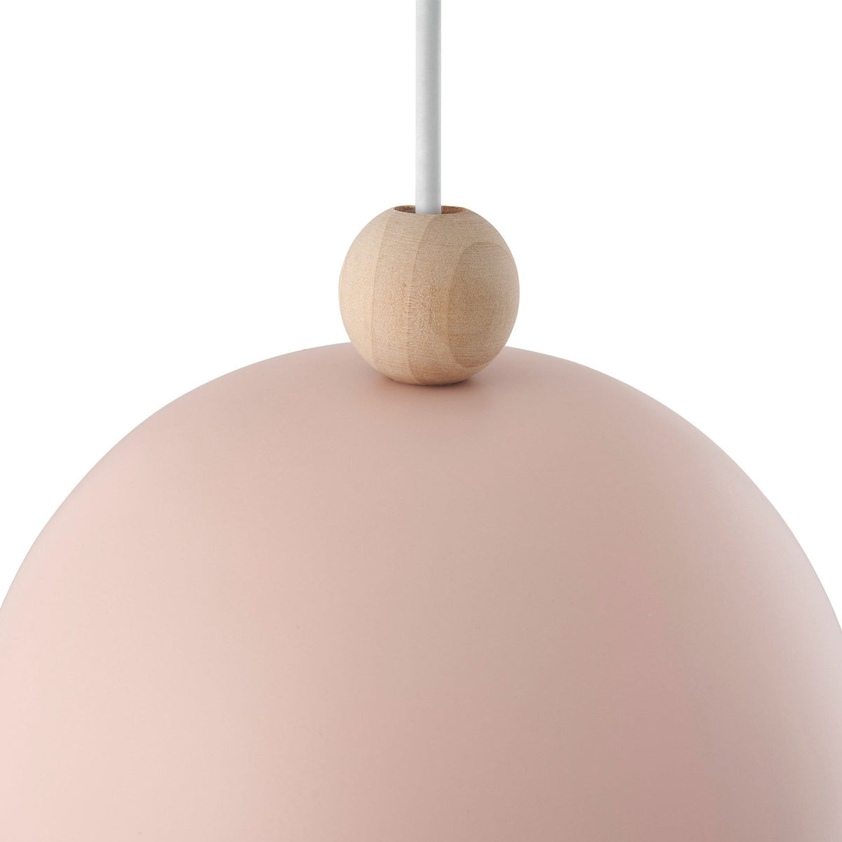 Gaston Nordic Single Pendant in Dusty Rose Pink With Wood Detail