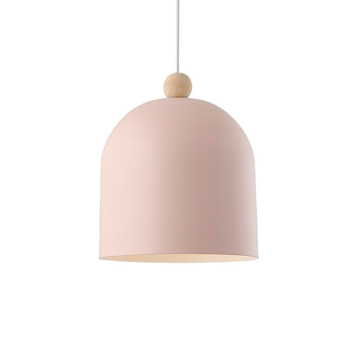 Gaston Nordic Single Pendant in Dusty Rose Pink With Wood Detail