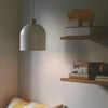 Gaston Nordic Single Pendant in White With Wood Detail