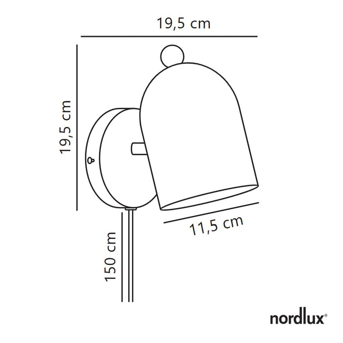 Gaston Noridc Plugged Wall Light In White with Wood Detail