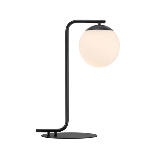 Grant Table Lamp in Black With Opal Glass Shades