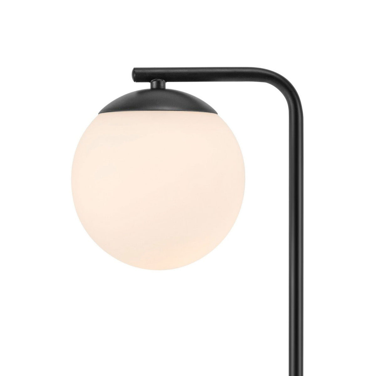 Grant Table Lamp in Black With Opal Glass Shades