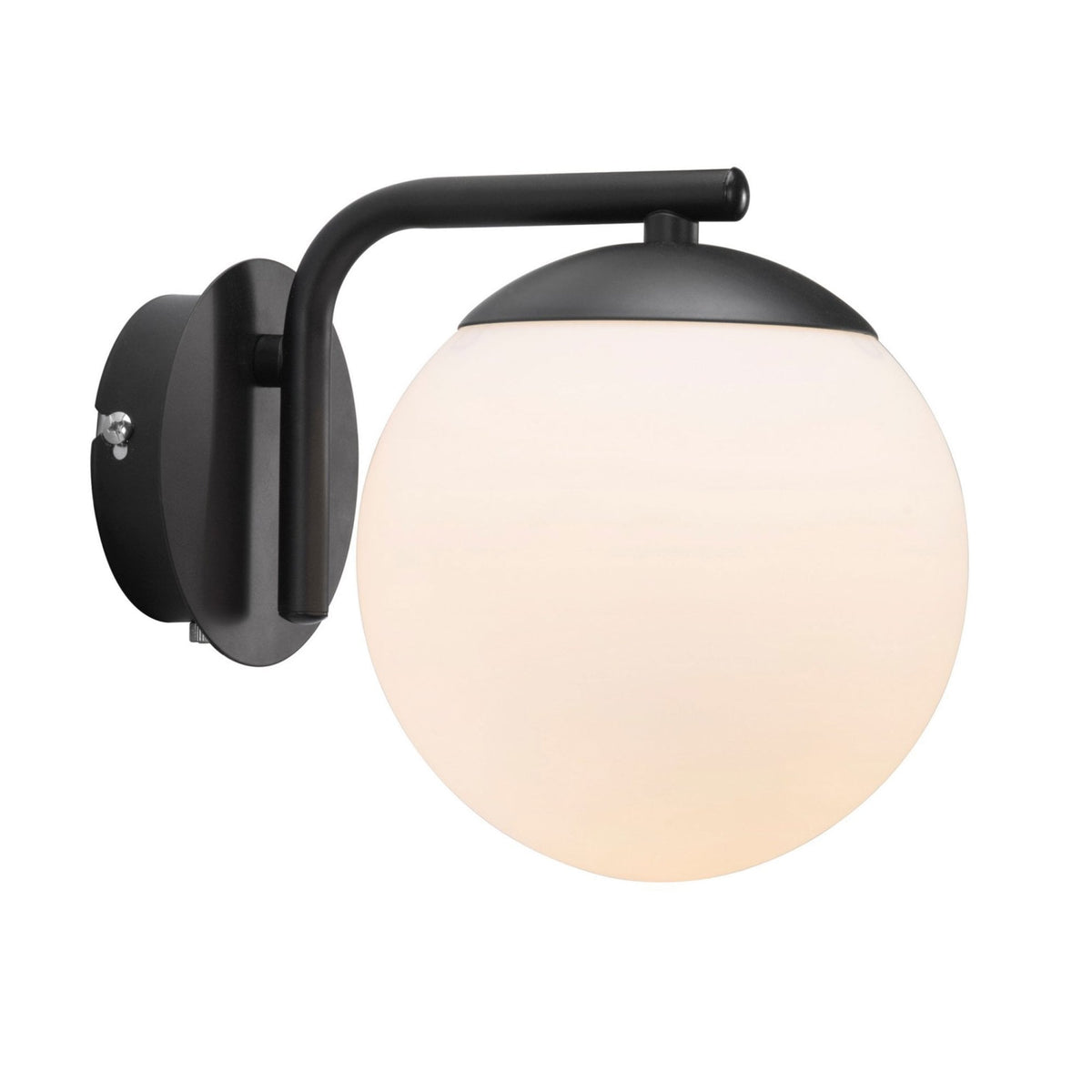 Grant Wall Light in Black With Opal Glass Shades