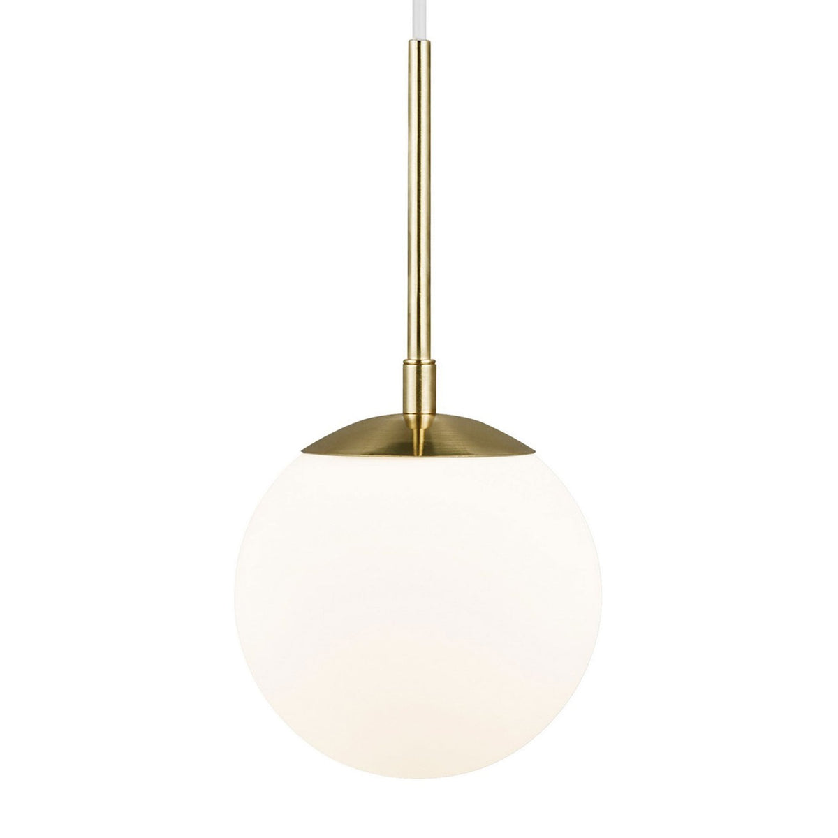 Grant 15 Single Pendant in Brass With Opal Glass Shade