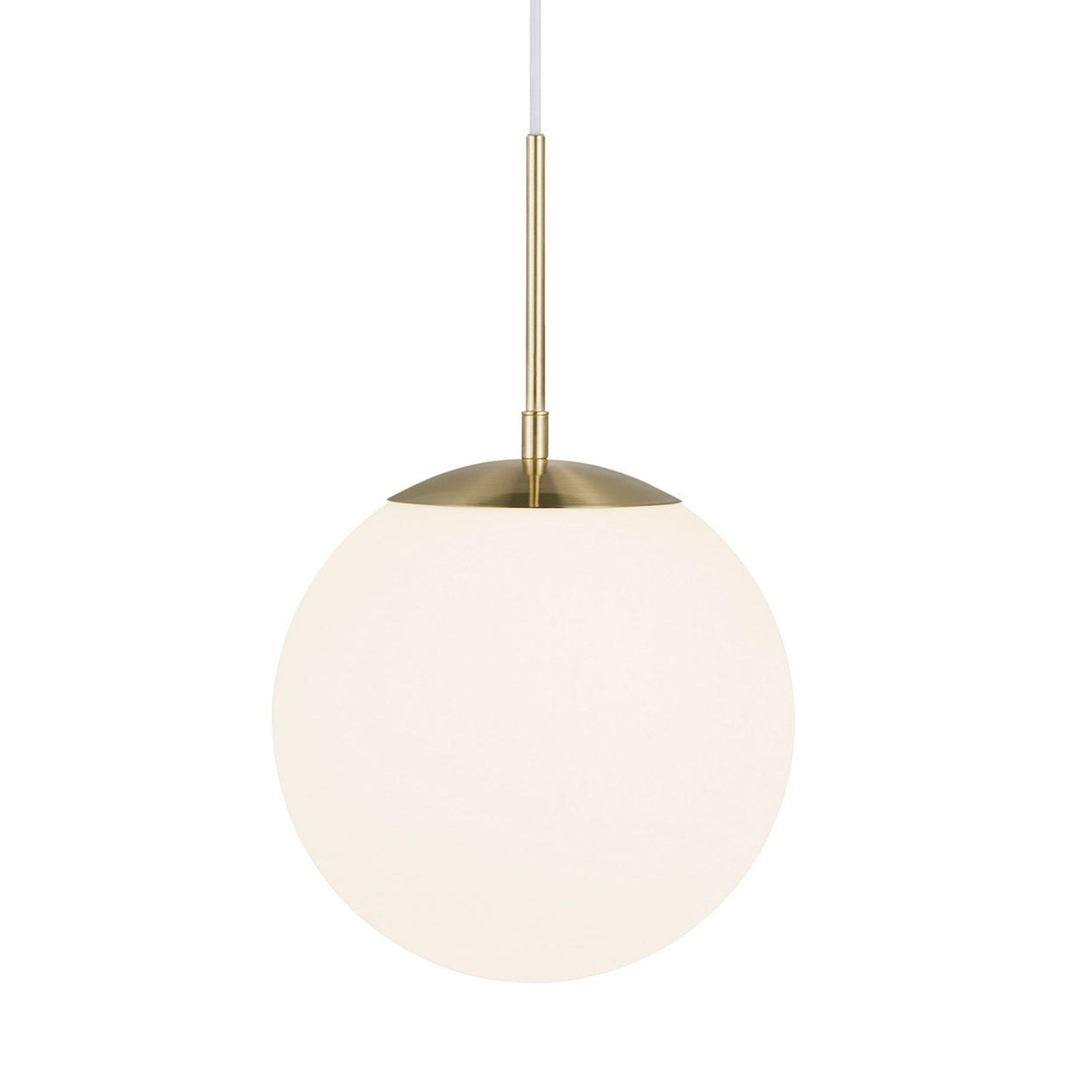 Grant 25 Single Pendant in Brass With Opal Glass Shade
