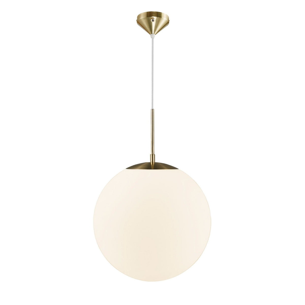 Grant 35 Single Pendant in Brass With Opal Glass Shade