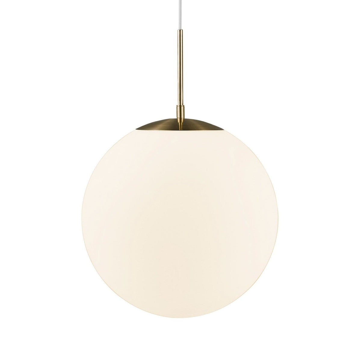 Grant 35 Single Pendant in Brass With Opal Glass Shade