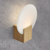 Hester IP44 LED Bathroom Wall Light In Wood Effect With Glass Diffuser