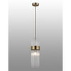Clevedon IP44 Single Drop Pendant in Antique Brass with Clear Glass Rods