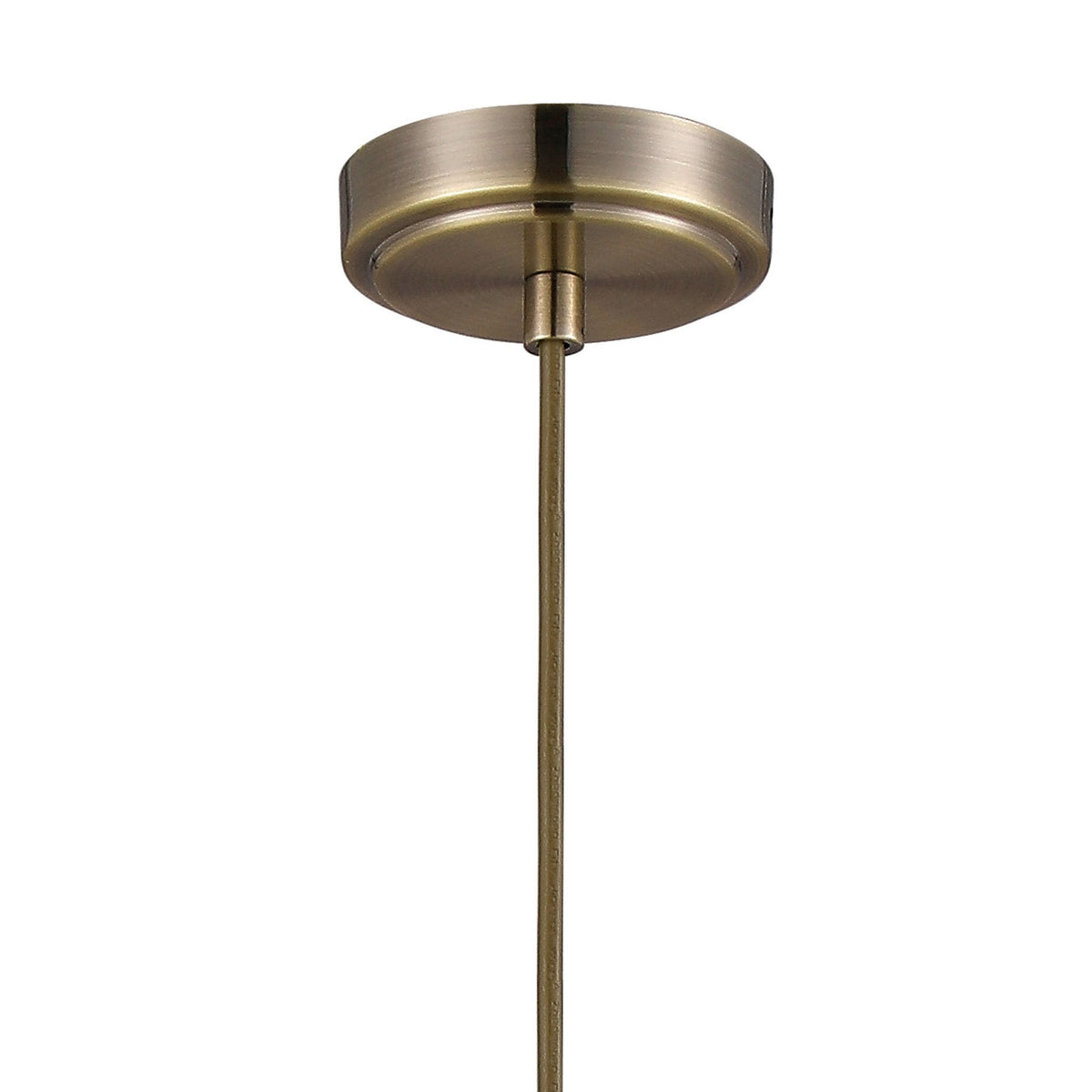 Clevedon IP44 Single Drop Pendant in Antique Brass with Clear Glass Rods