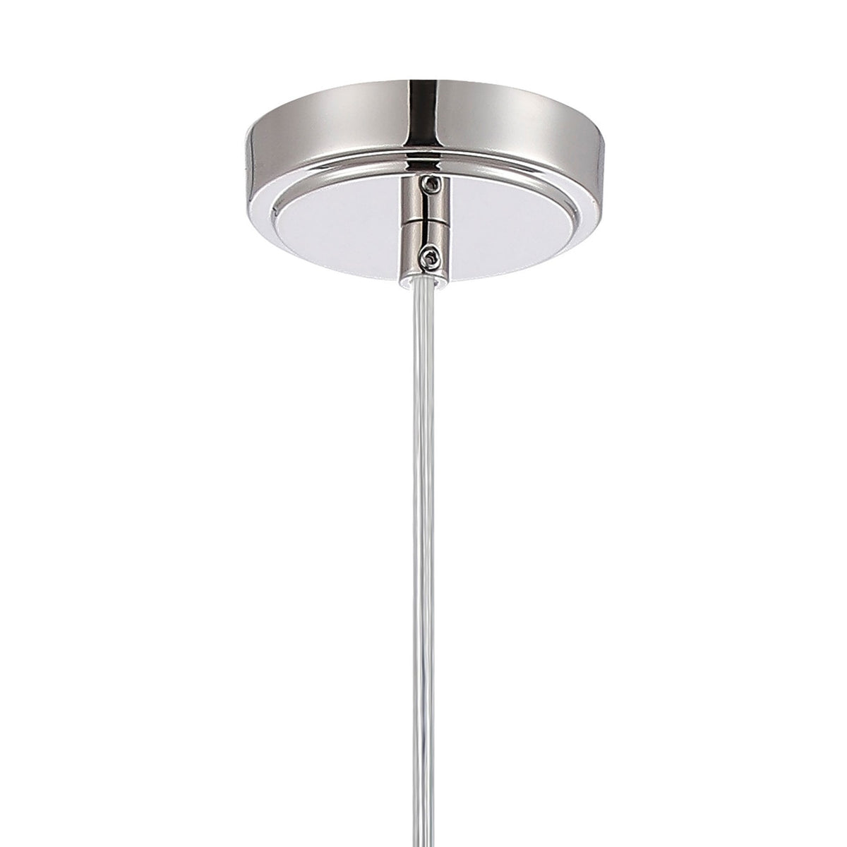 Clevedon IP44 Single Drop Pendant in Polished Nickel with Clear Glass Rods