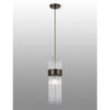 Clevedon IP44 Single Drop Pendant in Bronze with Clear Glass Rods