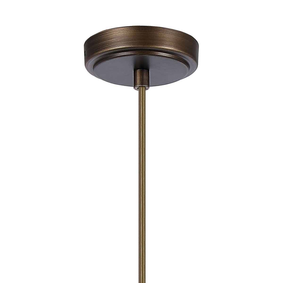 Clevedon IP44 Single Drop Pendant in Bronze with Clear Glass Rods