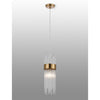 Clevedon IP44 Single Drop Pendant in Gold with Clear Glass Rods