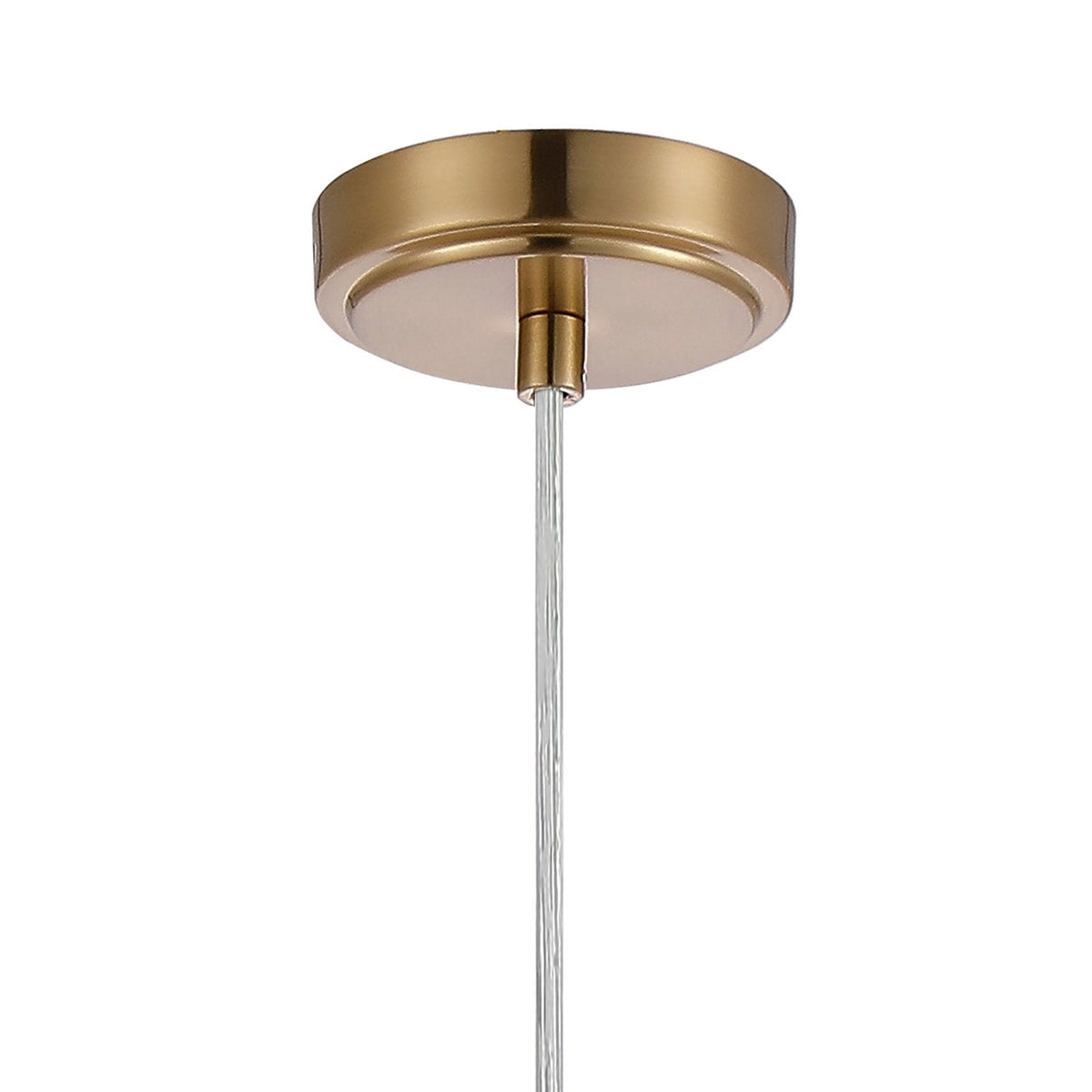 Clevedon IP44 Single Drop Pendant in Gold with Clear Glass Rods