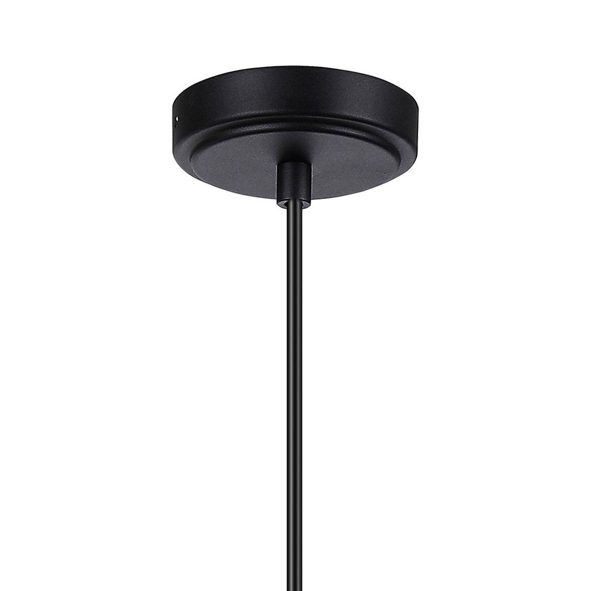 Clevedon IP44 Single Drop Pendant in Satin Black with Clear Glass Rods