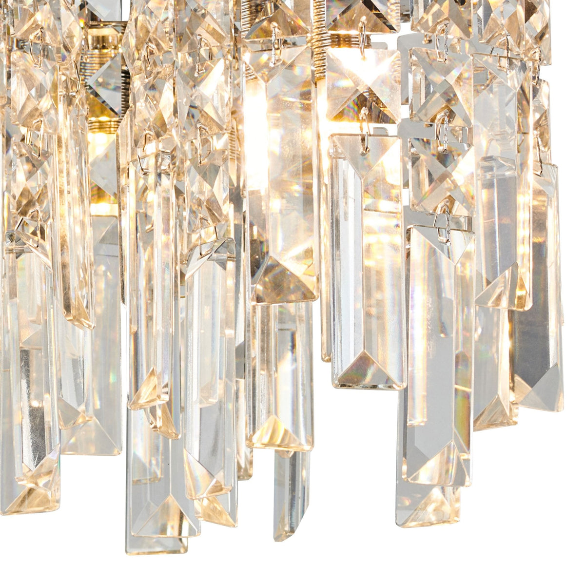 Atherton IP44 30cm Flush Ceiling Light in Chrome with Clear Crystal Pieces