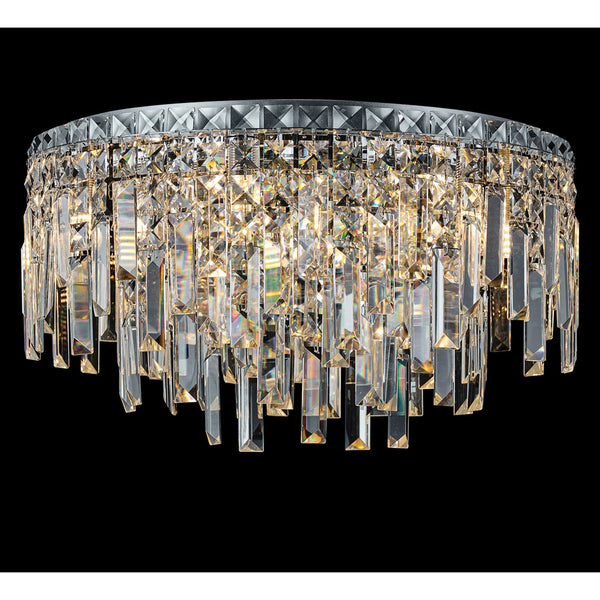 Atherton IP44 45cm Flush Ceiling Light in Chrome with Clear Crystal Pieces