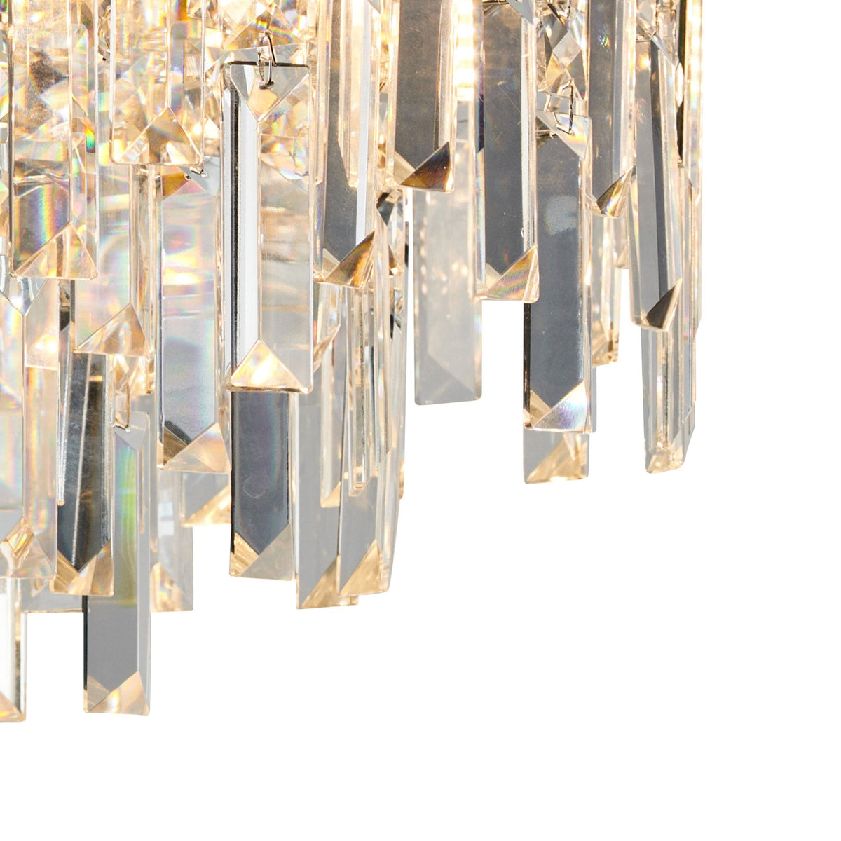 Atherton IP44 45cm Flush Ceiling Light in Chrome with Clear Crystal Pieces
