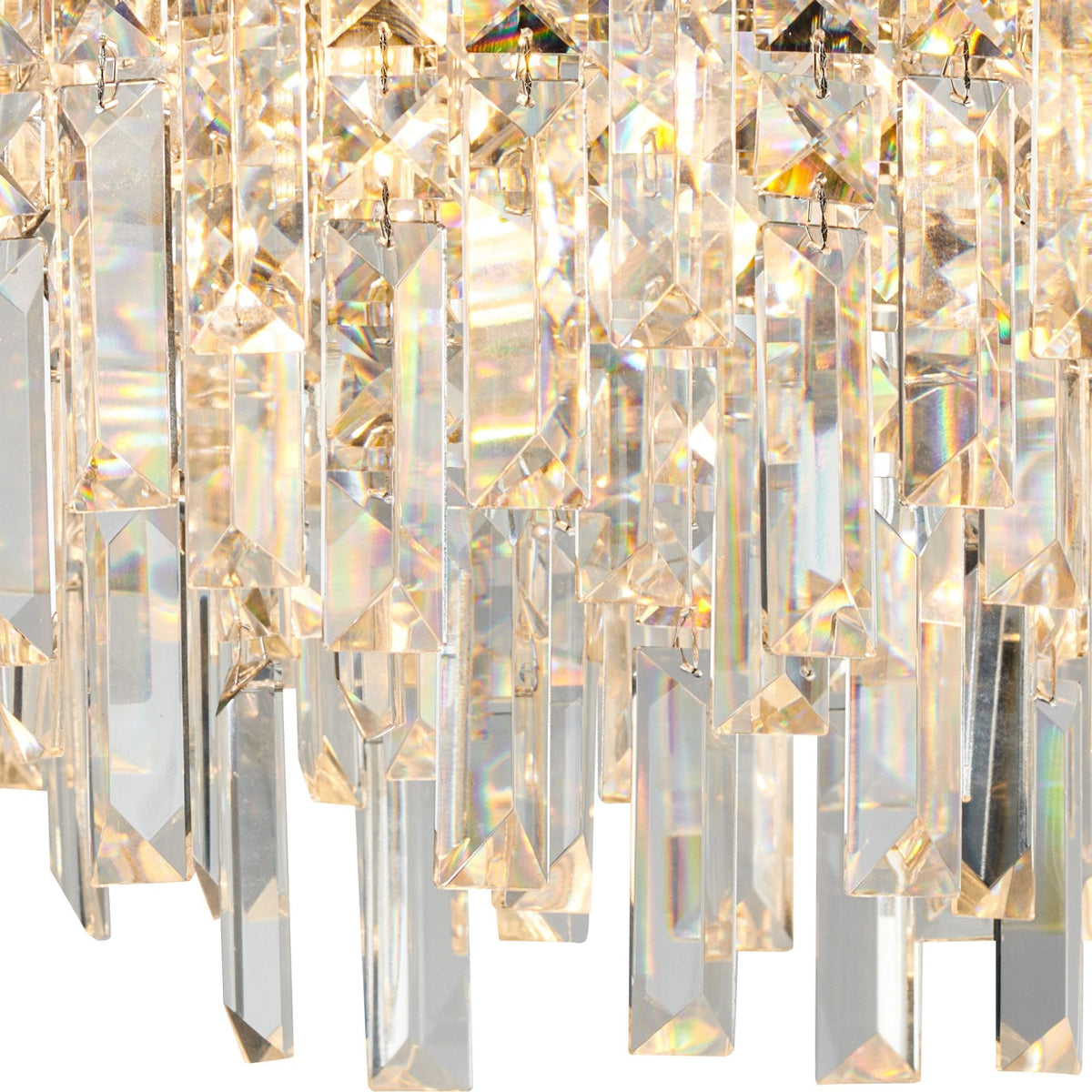 Atherton IP44 45cm Flush Ceiling Light in Chrome with Clear Crystal Pieces