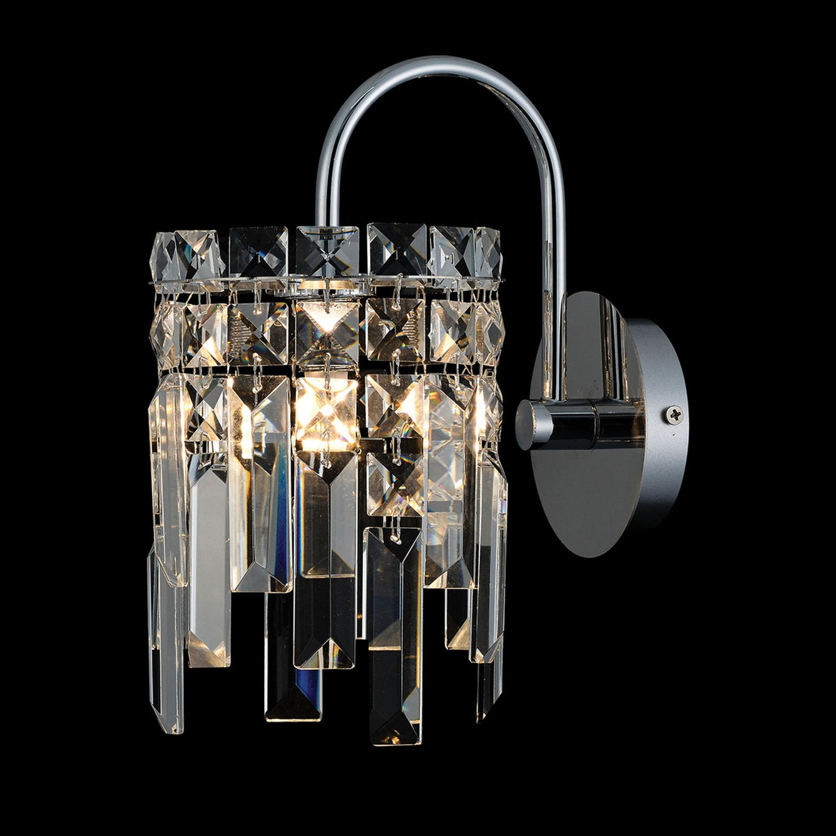 Atherton IP44 Wall Light in Chrome with Clear Crystal Pieces