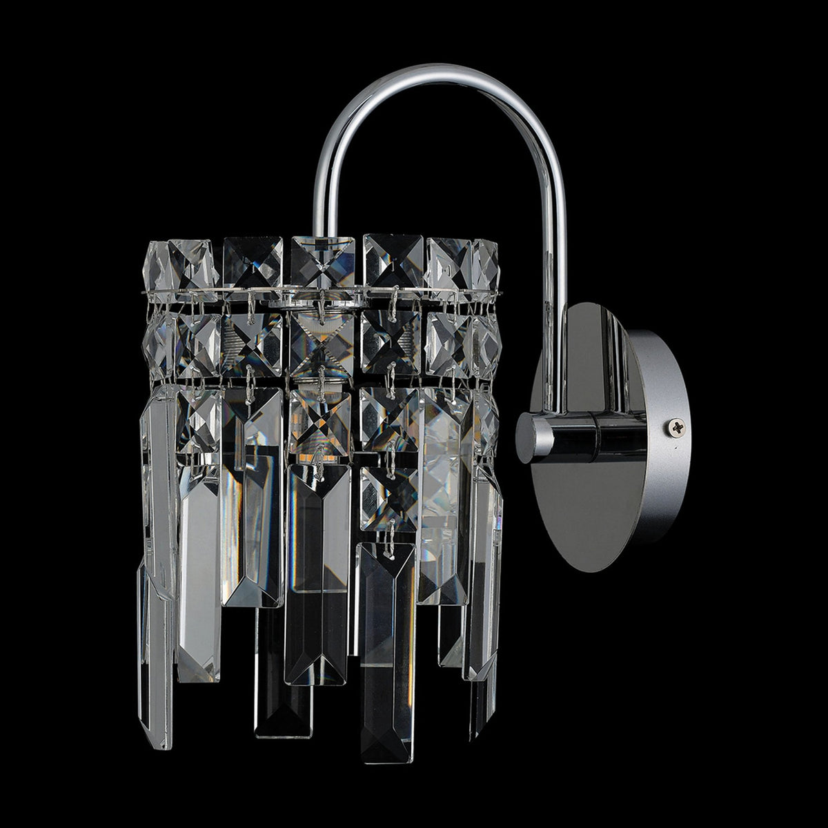 Atherton IP44 Wall Light in Chrome with Clear Crystal Pieces