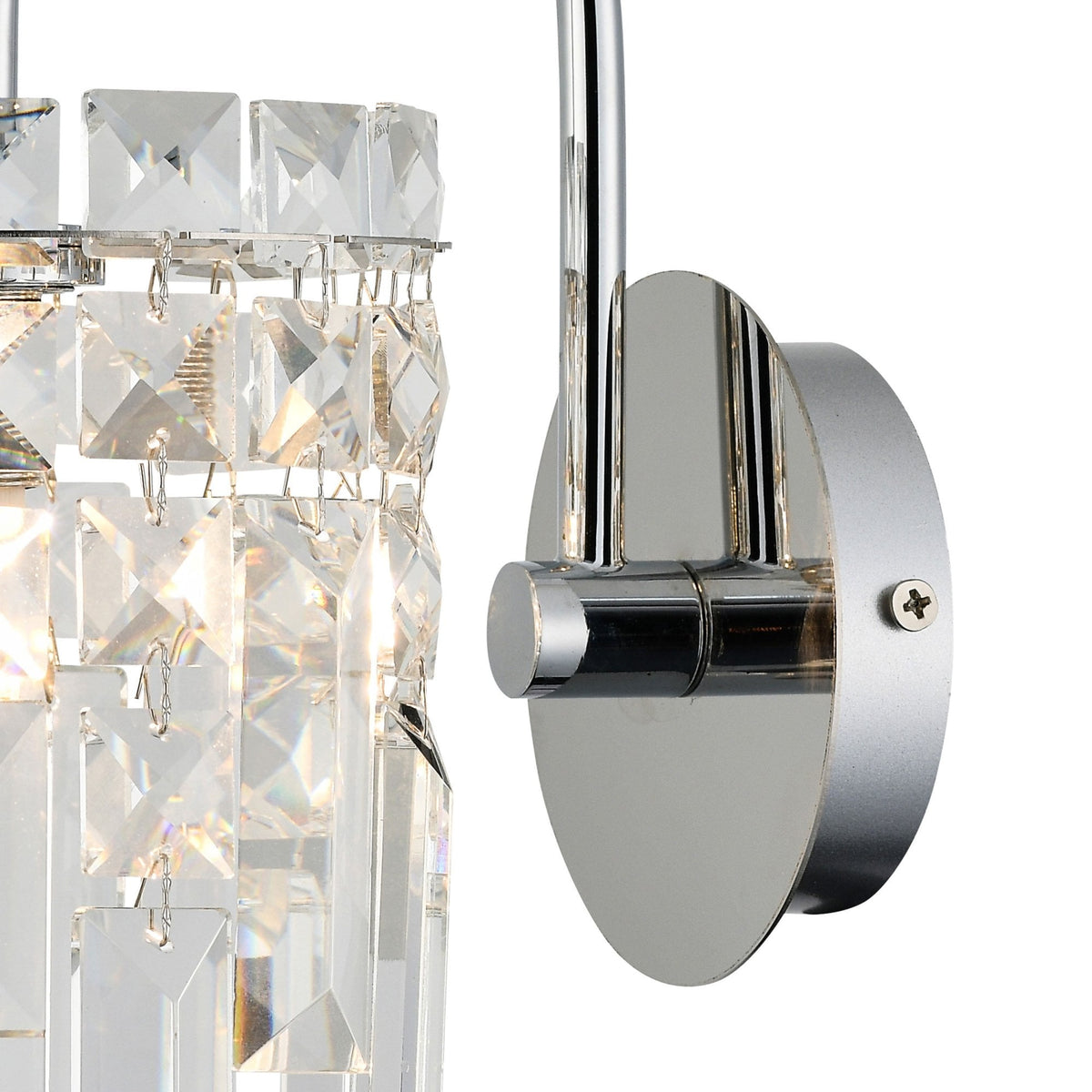 Atherton IP44 Wall Light in Chrome with Clear Crystal Pieces
