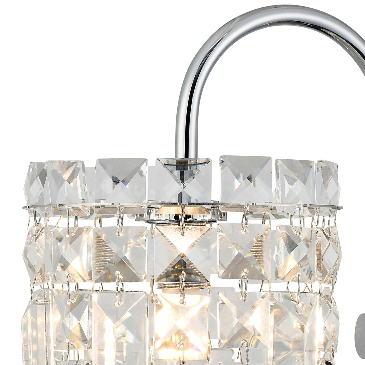 Atherton IP44 Wall Light in Chrome with Clear Crystal Pieces
