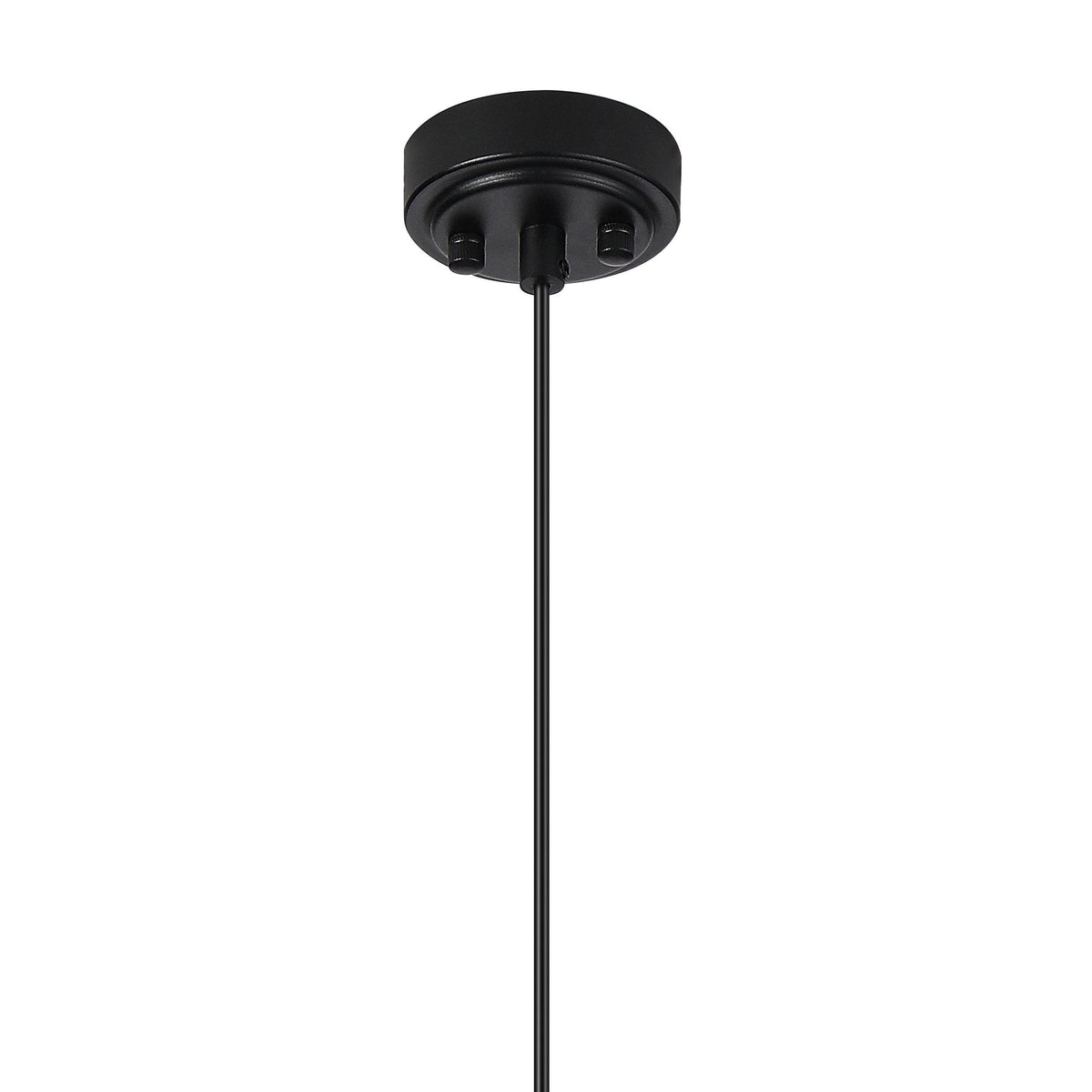 Loughton IP44 Single Drop Pendant in Satin Black with Ribbed Round Glass Clear Diffuser