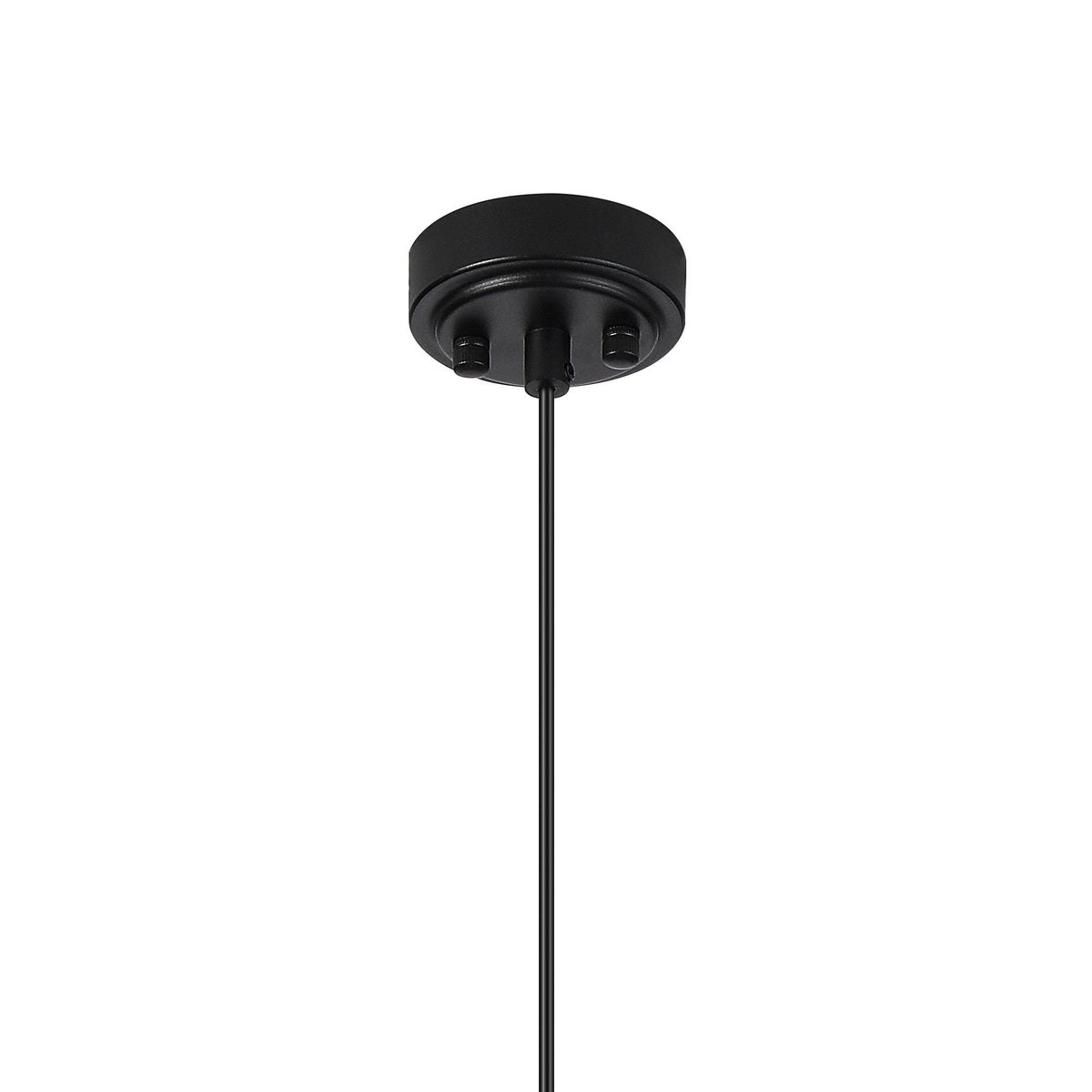 Loughton IP44 Single Drop Pendant in Satin Black with Ribbed Round Glass Smoked Diffuser