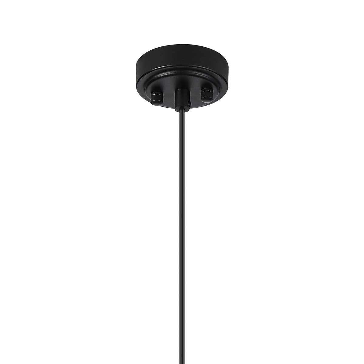 Loughton IP44 Single Drop Pendant in Satin Black with Smooth Tubular Glass Amber Diffuser
