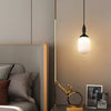 Loughton IP44 Single Drop Pendant in Satin Black with Smooth Tubular Glass Opal Diffuser