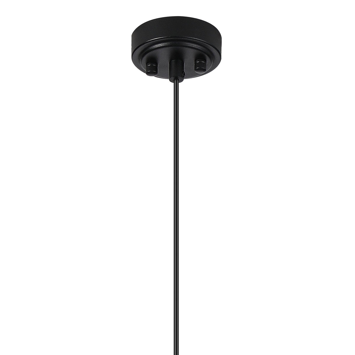 Loughton IP44 Single Drop Pendant in Satin Black with Cross Pattern Round Glass Clear Diffuser