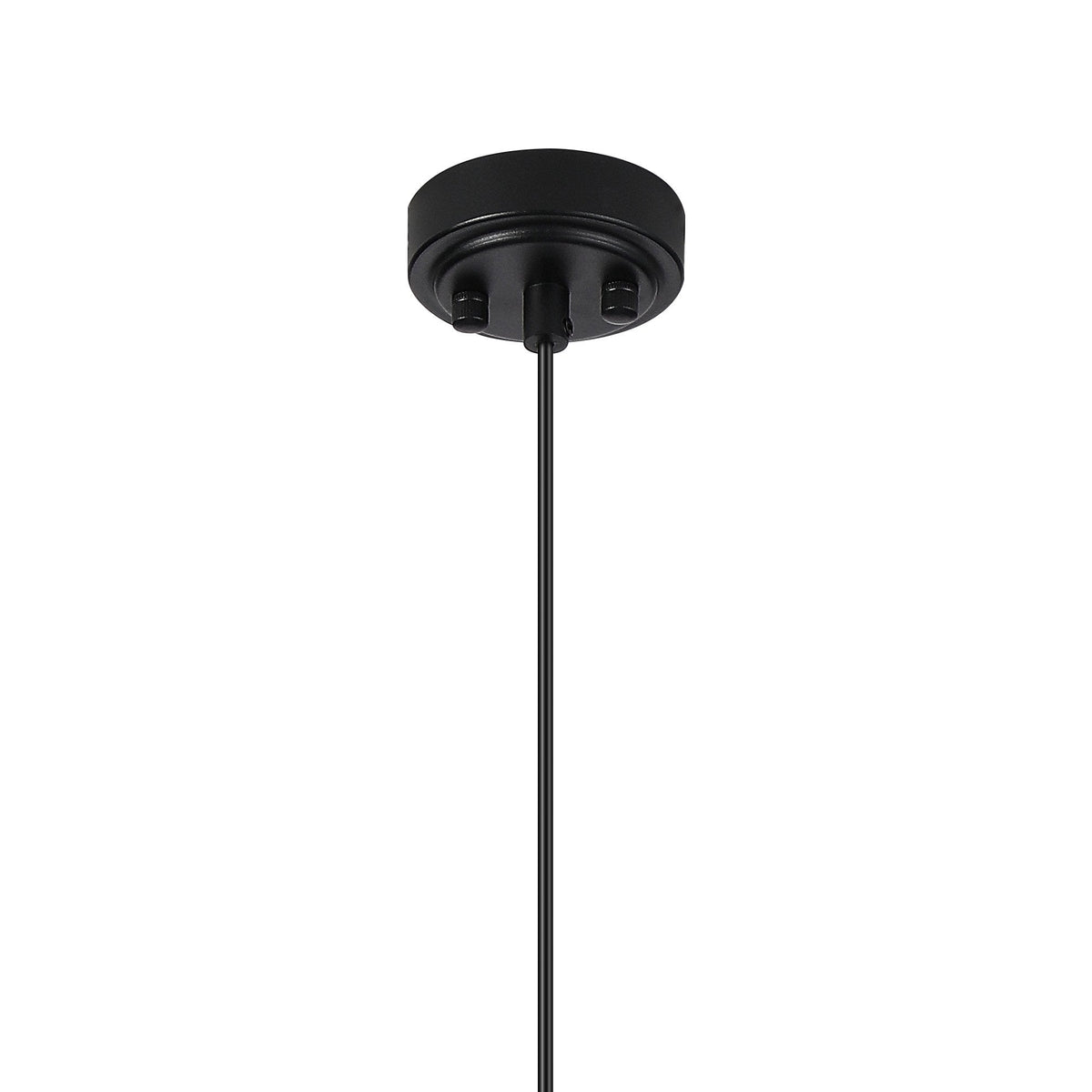 Loughton IP44 Single Drop Pendant in Satin Black with Waved Round Glass Clear Diffuser