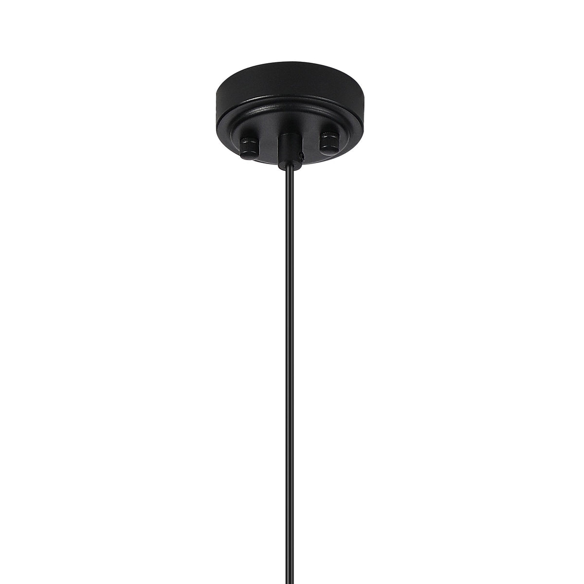 Loughton IP44 Single Drop Pendant in Satin Black with Swirl Round Glass Clear Diffuser