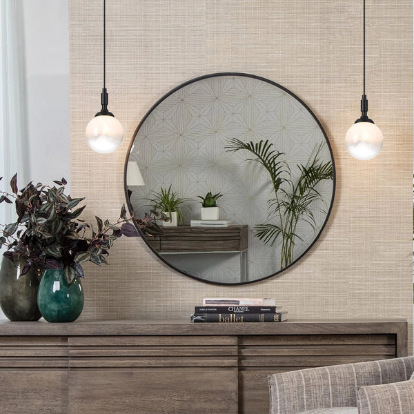 Loughton IP44 Single Drop Pendant in Satin Black with Two-Tone Snow Specks Round Glass White Diffuser