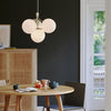 Ivona 4 Light Pendant In Brass with Opal Glass Shades