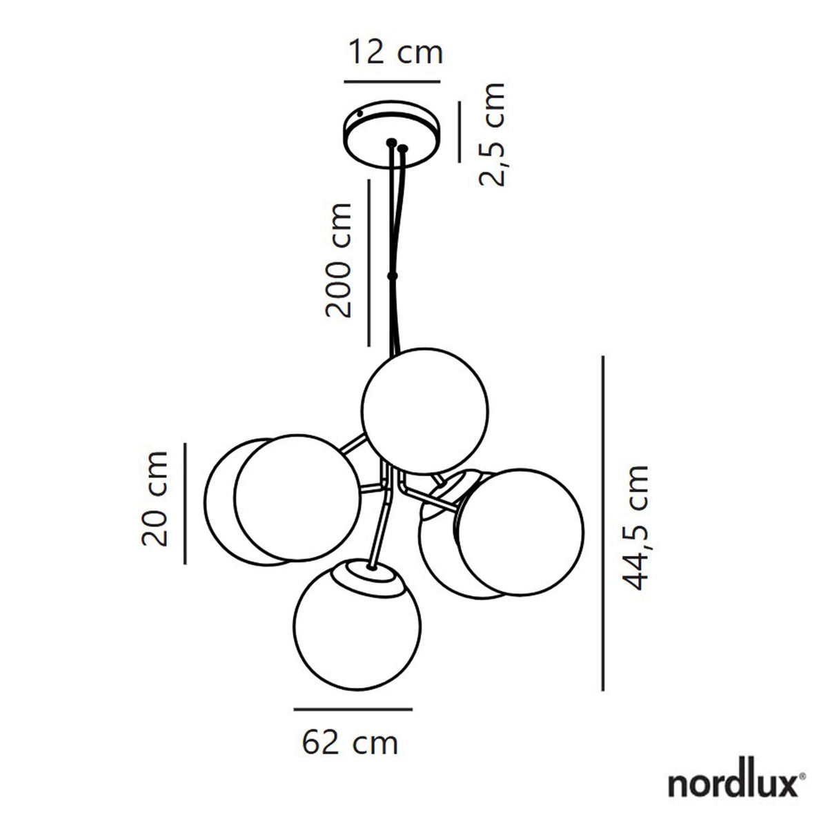 Ivona 6 Light Pendant In Brass with Opal Glass Shades