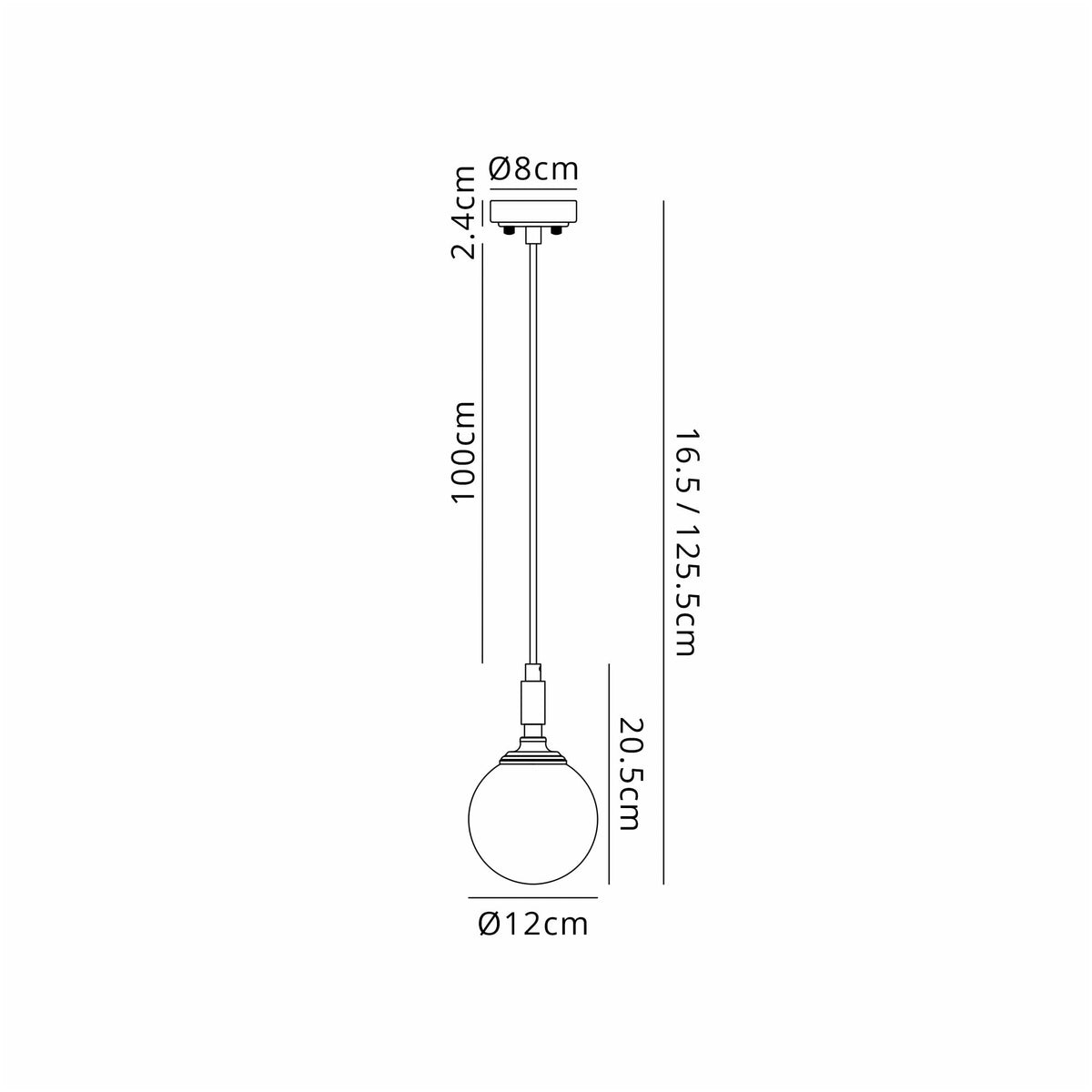 Loughton IP44 Single Drop Pendant in Polished Nickel with Smooth Round Glass Clear Diffuser