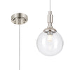 Loughton IP44 Single Drop Pendant in Polished Nickel with Smooth Round Glass Clear Diffuser