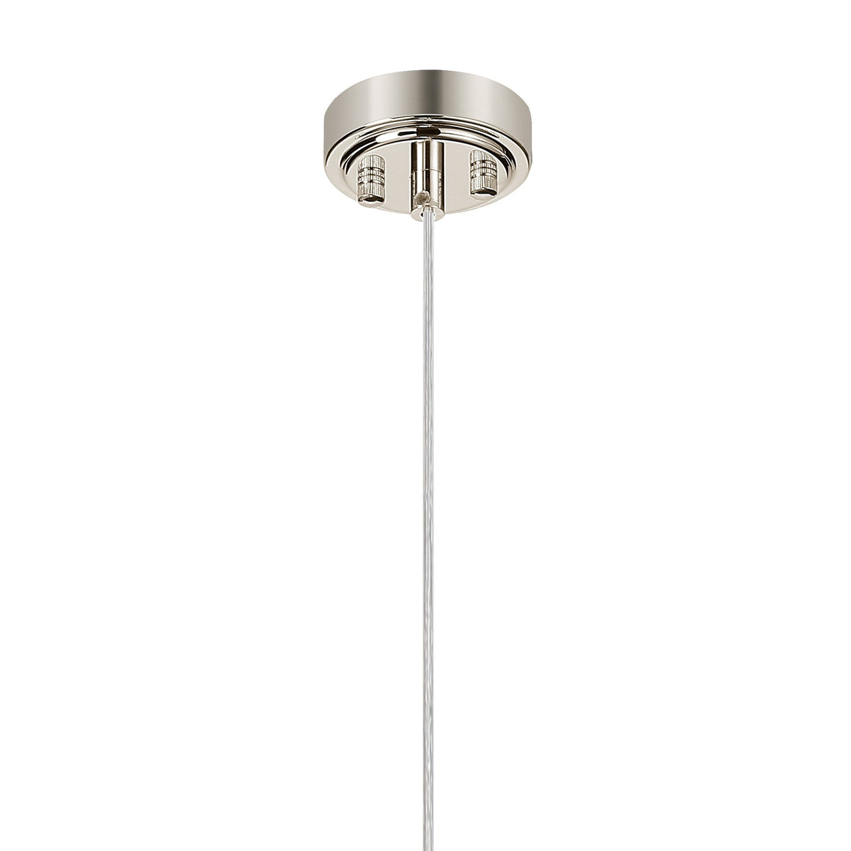 Loughton IP44 Single Drop Pendant in Polished Nickel with Smooth Round Glass Clear Diffuser