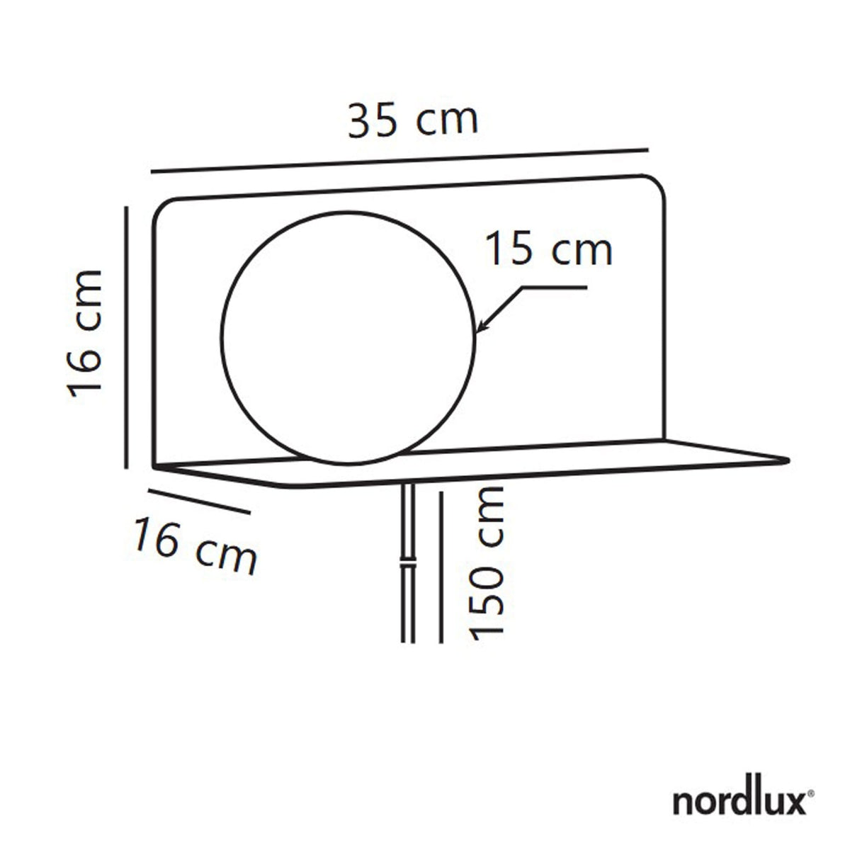 Lilibeth Shelf Plugged Wall Light In Blue with Opal Glass Shade