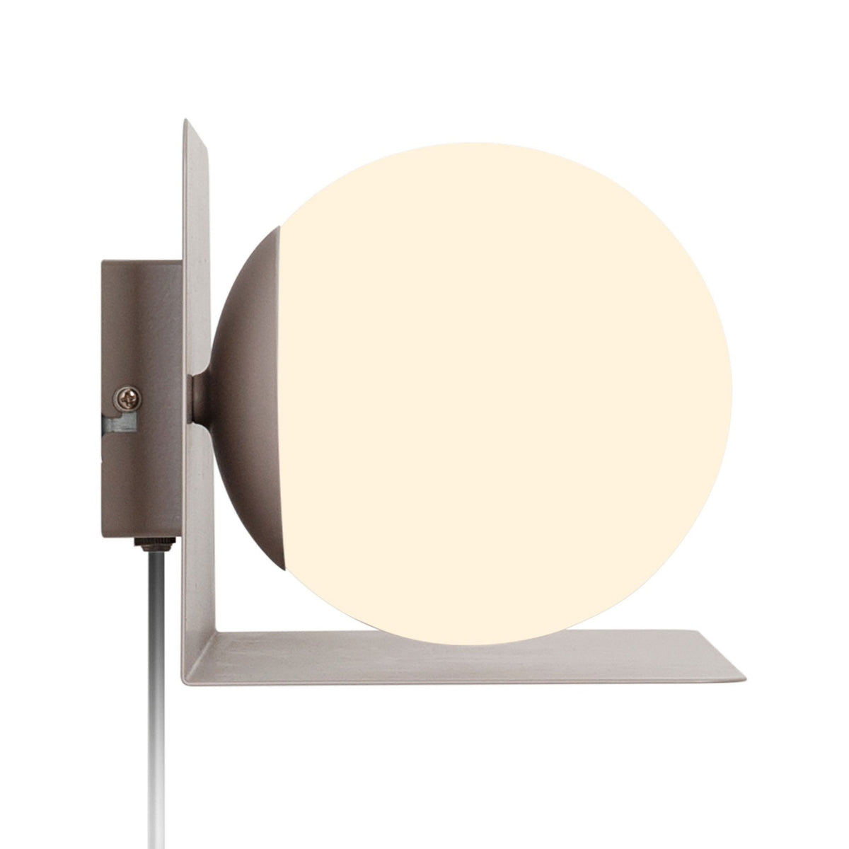 Lilibeth Shelf Plugged Wall Light In Brown with Opal Glass Shade