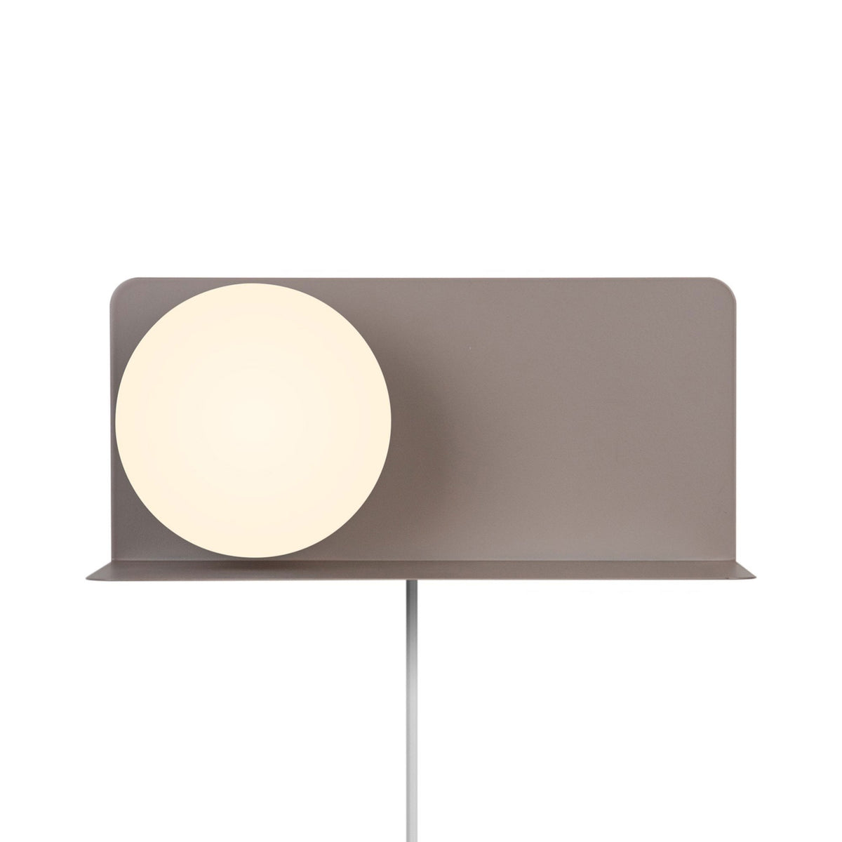 Lilibeth Shelf Plugged Wall Light In Brown with Opal Glass Shade