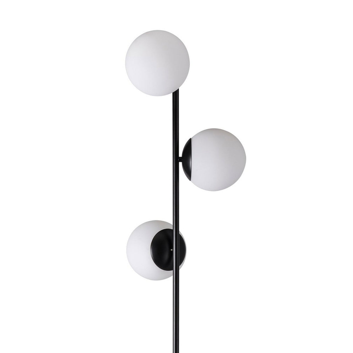 Lilly Floor Lamp In Black with Opal Glass Shades