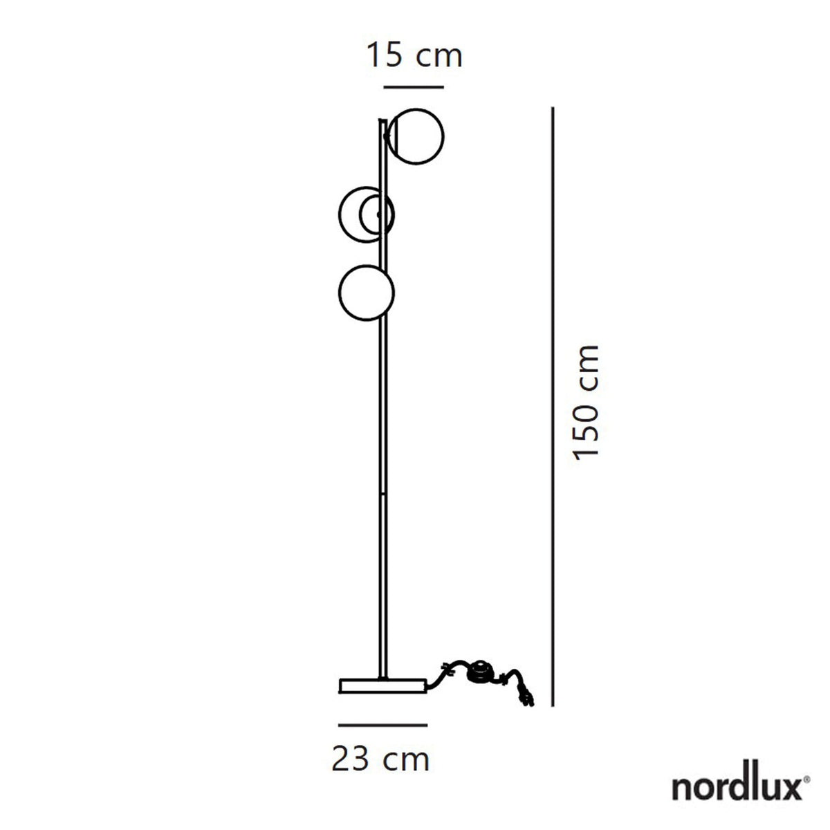 Lilly Floor Lamp In Black with Opal Glass Shades