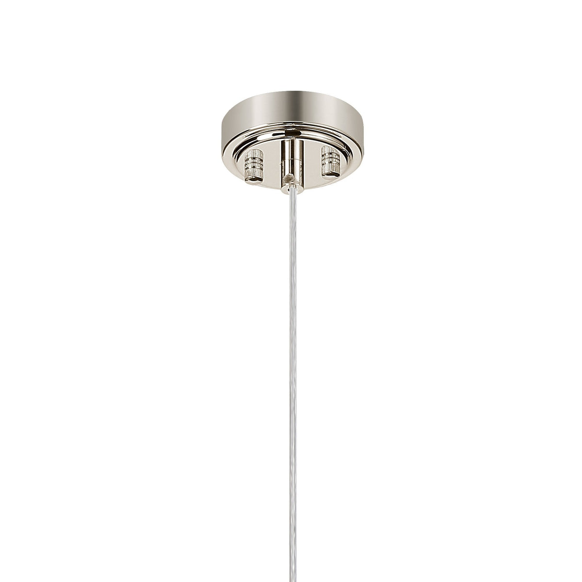 Loughton IP44 Single Drop Pendant in Polished Nickel with Smooth Tubular Glass Opal Diffuser