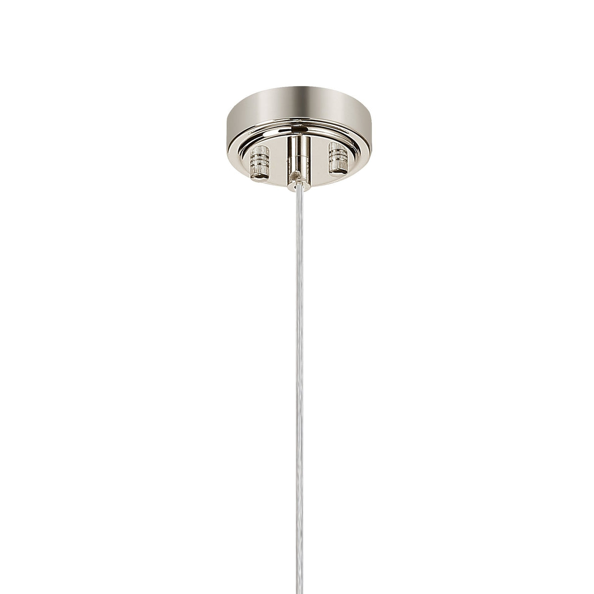 Loughton IP44 Single Drop Pendant in Polished Nickel with Smooth Tubular Glass Smoked Diffuser