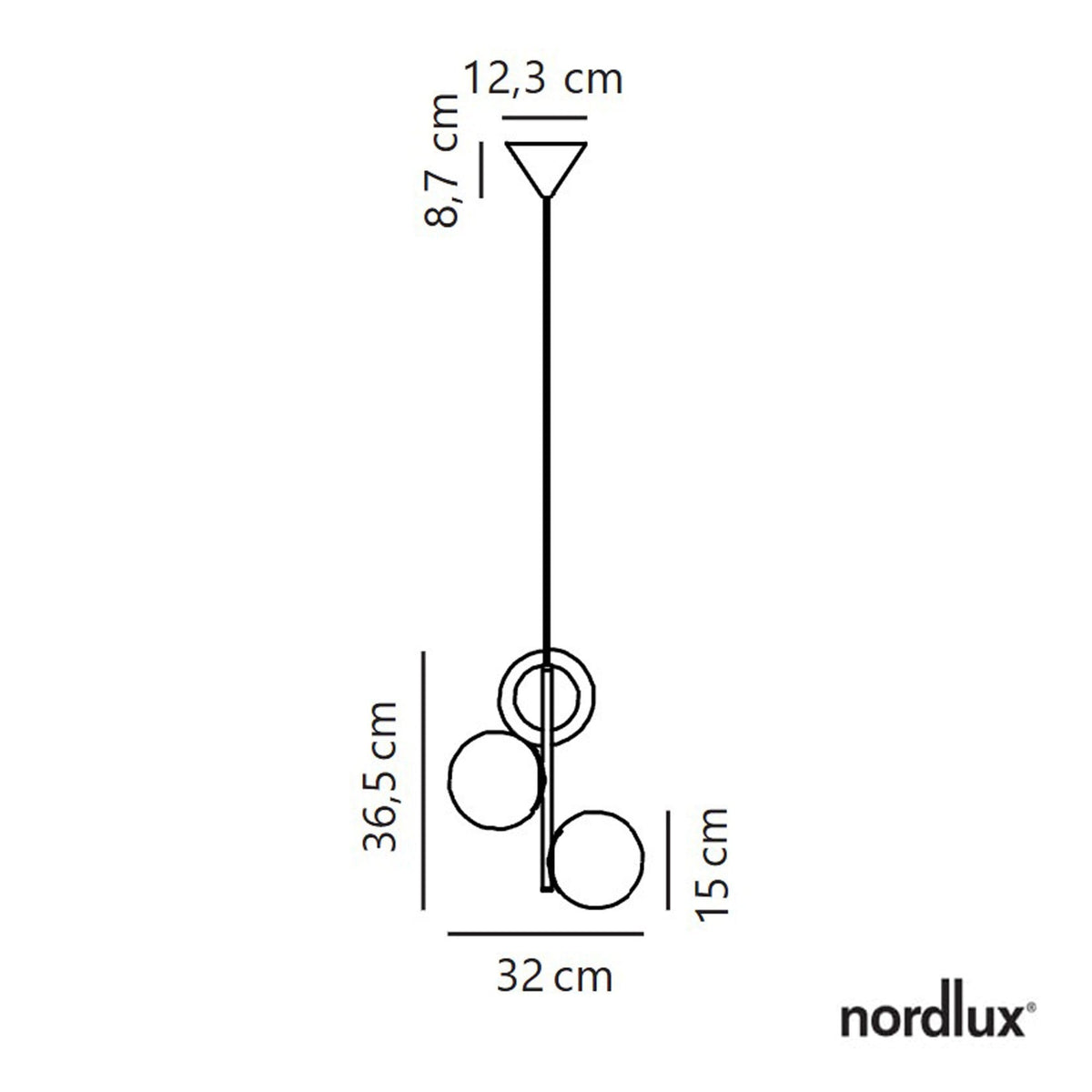 Lilly 3 Light Pendant In Black with Opal Glass Shades